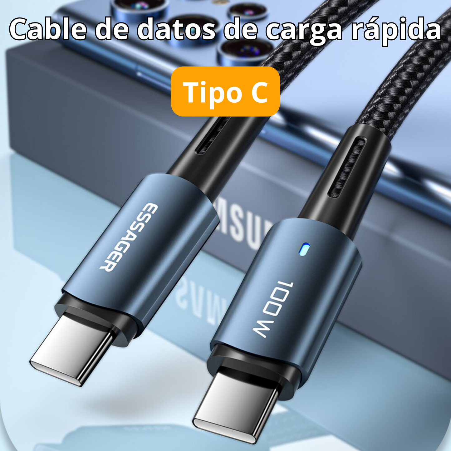 Cable de Carga Súper Rápida Tipo C - Tipo C 6A Essager para Xiaomi, Redmi