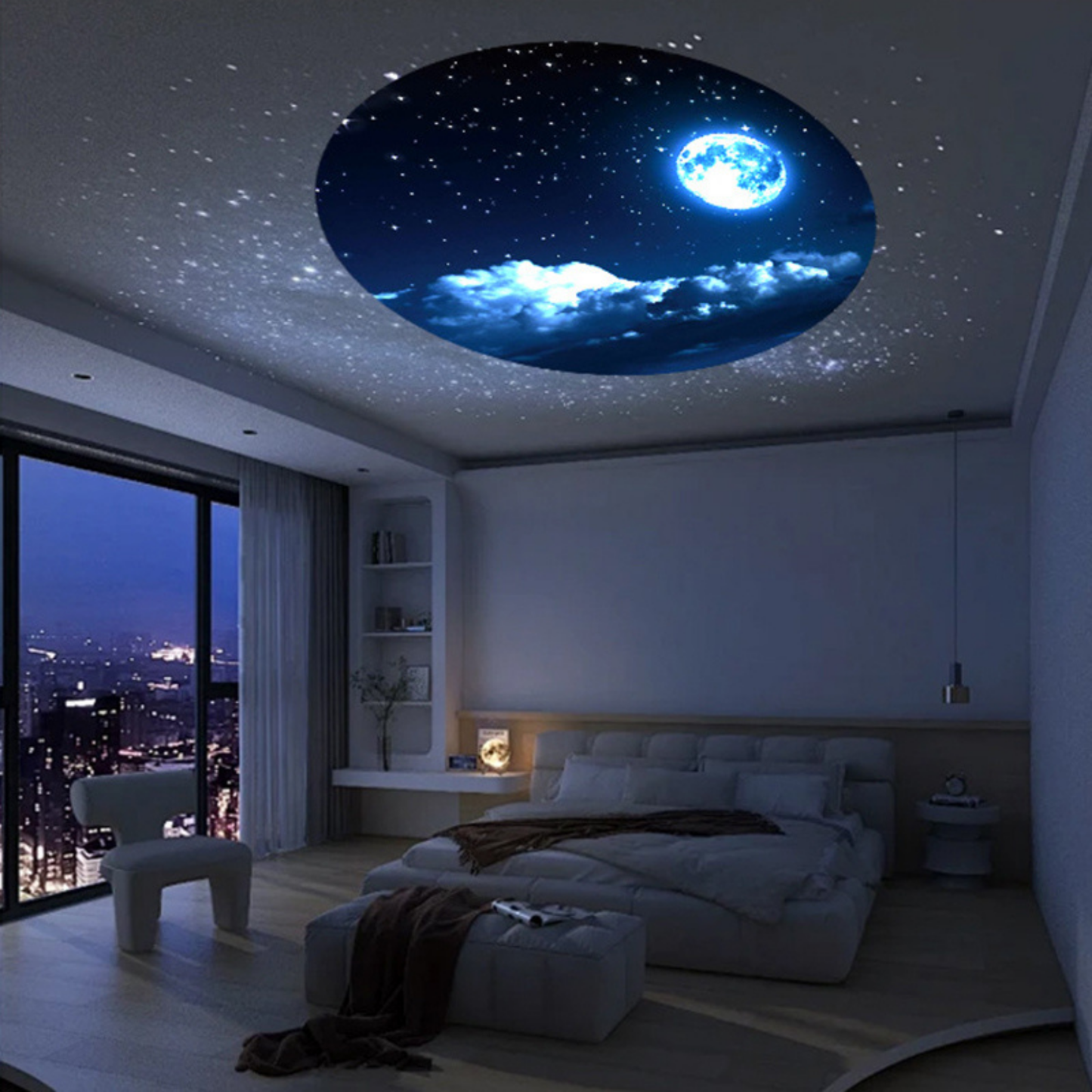 Proyector de luz de luna y tierra, lámpara giratoria para planetario, luces de pared, decoración de habitación, luz led nocturna